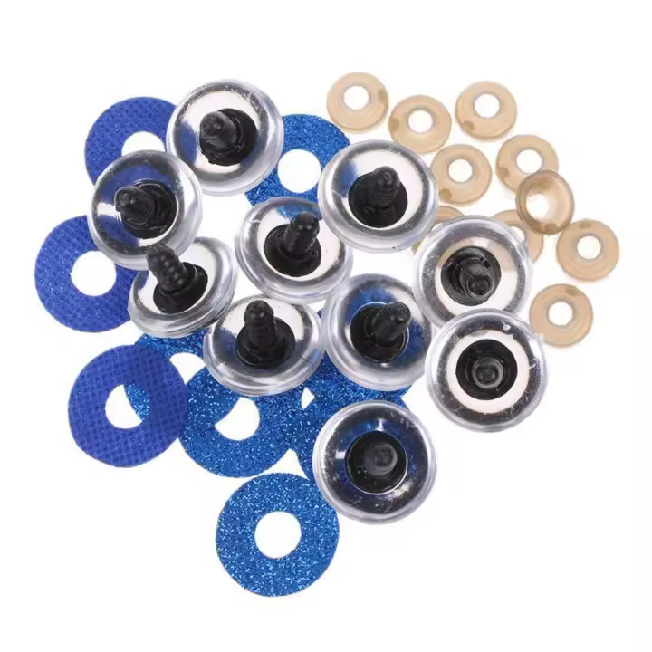 10 Uds. Ojos de seguridad de plástico, globos oculares de muñeca, juguetes de peluche trapezoidales, ojos de muñeca 3D, ojos de peluche, ojos con brillo 3D, fabricación de muñecas - 1