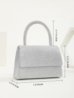 Mini nicho fino brillo mano llevar banqueta oblicuo span bolsa de cena - details 1