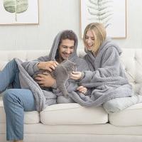 Forro polar reversible, ponible, sudadera con capucha, sudadera con capucha oversize, acogedora, holgada, forro polar reversible, sudadera con capucha, engrosada, pareja, nueva, loungewear - details 0
