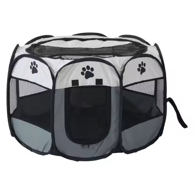 Jaula plegable portátil para perros y gatos, tienda de campaña Oxford, cerca octogonal, resistente al agua perrera, casa lavable para mascotas - 1