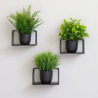Planta falsa pequeña realista con maceta negra, eucalipto, lavanda, bonsái verde en maceta, plantas artificiales para el hogar y la Oficina, 2 uds. - details 1