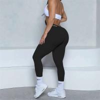 Leggings con espalda en V para mujer, leggings deportivos sin costuras para mujer, pantalones de yoga sólidos elásticos de cintura alta para fitness y jogging - details 1