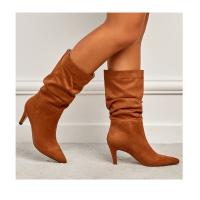 Botas de tacón alto para mujer, zapatos de bota larga informales, moda de otoño - details 5