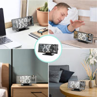 Reloj despertador Digital LED con proyección 3D, pantalla de repetición, temperatura, Brillo automático, cabecera de dormitorio, Gif para el hogar - details 7