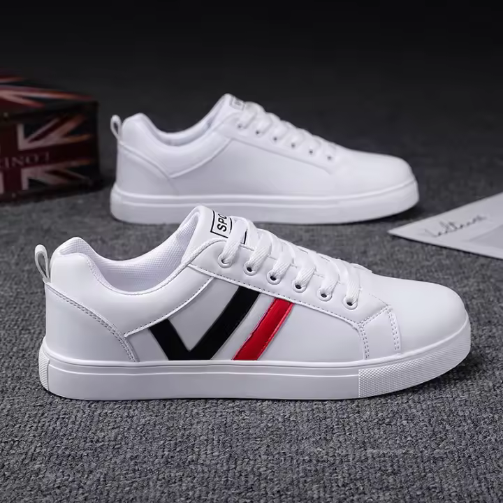 Primavera nueva moda deportes casual zapatos de los hombres versión coreana tendencia pequeños zapatos blancos de los hombres zapatos de tablero blanco estudiante marea zapatos - 1