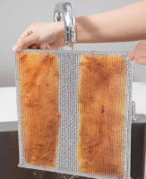 Paño de Limpieza de Acero Engrosado Paño de Cocina de Malla de Microfibra de Hierro de Doble Capa - details 6
