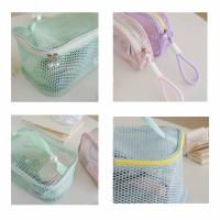 Bolsa de cosméticos de malla de Color sólido, bolsa de almacenamiento de gran capacidad, bolsa de maquillaje transparente, estuche organizador, bolsa de aseo, bolsa de maquillaje con almohada - details 3