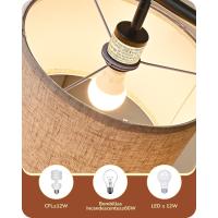 Pantalla de Lino Beige, Casquillo E27, Compatible con Varias Bombillas, 160cm Lámpara de Arco Negra con Pantalla Ajustable para Dormitorio, Salón, Oficina - details 2