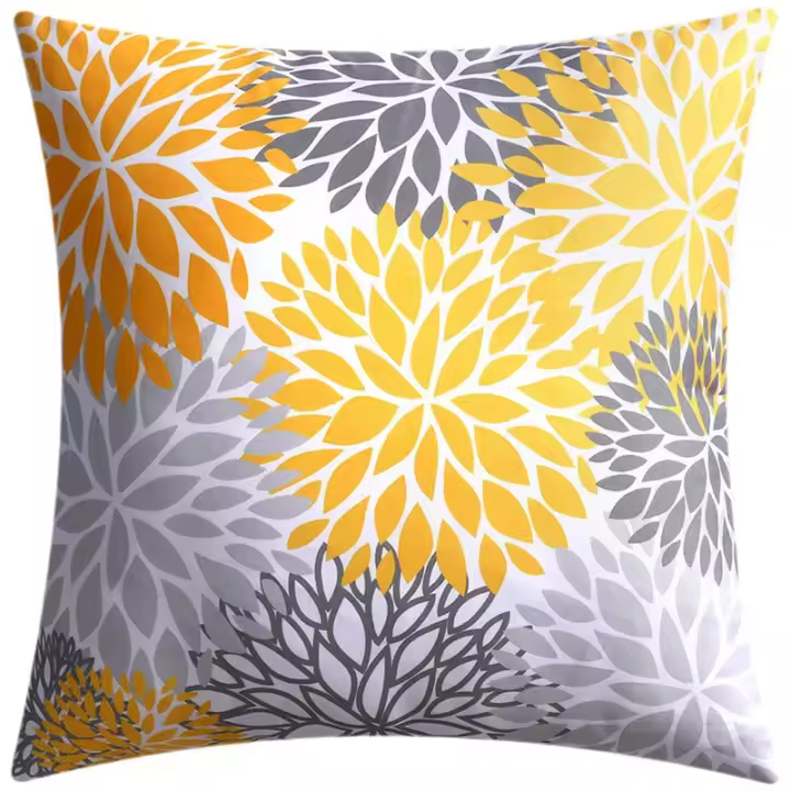 Funda de almohada nórdica con estampado de flores, cubierta de cojín de doble cara para sofá, sala de estar, oficina, 45cm, decoración del hogar - 1
