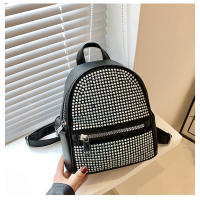 Mochila casual simple, moderna y de gran capacidad, diamantes de imitación de gas extranjero, bolsa de gas extranjero. - details 20