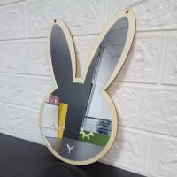 Espejo decorativo de dibujos animados para niños, Marco acrílico de madera con forma de estrella de conejo para cuarto de baño - details 7