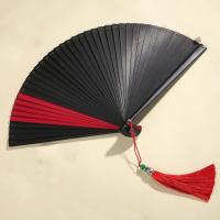 Abanico de bambú antiguo plegable hecho a mano, clásico, compacto, kimono, abanico de baile, adorno de abanico de bambú - details 5