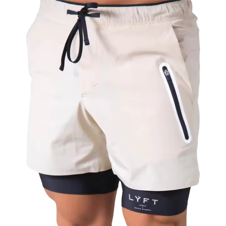 Shorts Deportivos Para Hombre Entrenamiento Correr Doble Capa Antiglareante Secado Rápido Fitness Shorts - 1
