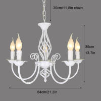 Luz colgante de vela blanca, lámpara colgante de cadena de altura ajustable para sala de estar, cocina, Isla, comedor, Vestíbulo - details 3