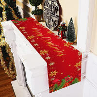 Mantel de Copo de Nieve Rectangular de Poliéster Ideal para Cena de Año Nuevo Decoración del Hogar - details 13