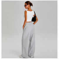 Pantalones deportivos ligeros, sueltos, informales, de pierna ancha para mujer, deportes al aire libre, con cordón elástico - details 24