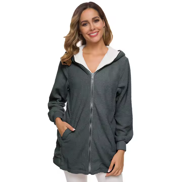 Sudaderas con capucha informales para mujer, chaquetas con capucha de otoño e invierno, cárdigans para mujer - 1