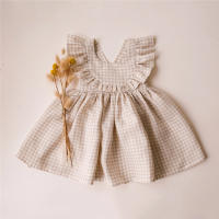 2024 Vestido de Princesa para Niñas Verano Nueva Moda Manga Voladora Algodón y Lino Ropa para Bebés de 0-3 Años - details 3
