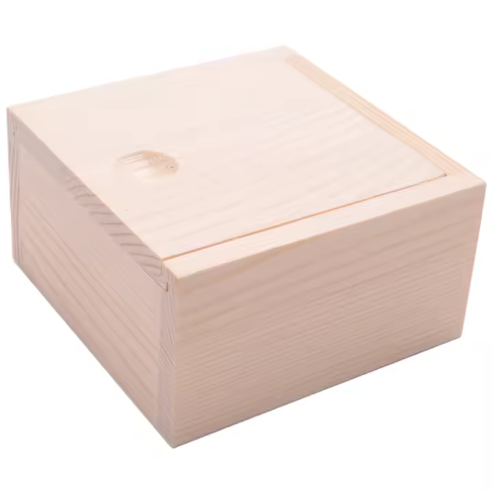 Caja de almacenamiento de madera lisa pequeña, estuche para joyería, Gadgets pequeños, regalo, color madera - 1