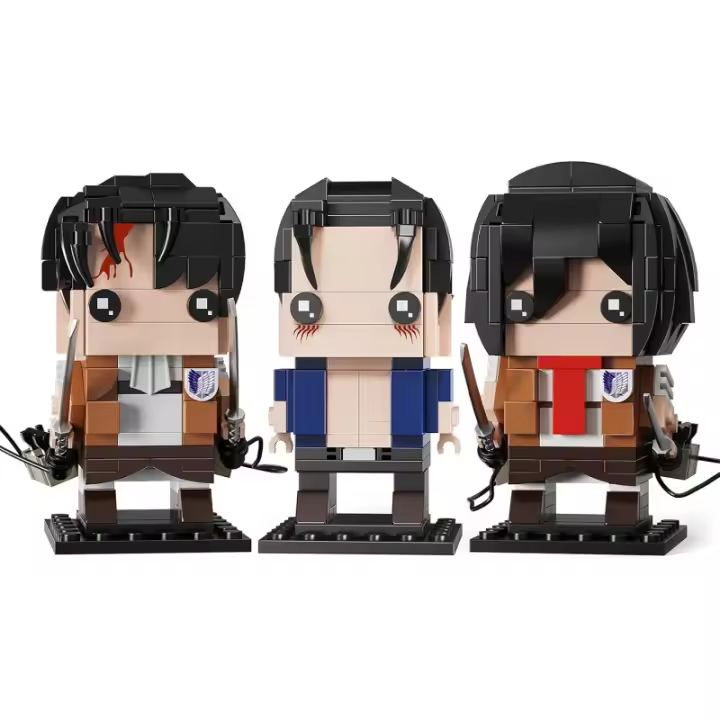 Anime Titann bloque de construcción dibujos animados Manga Titann ladrillo Kit cabeza cuadrada conjunto de figuras de acción - 1