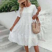 Vestido de Verano de Algodón Puro con Cintura Alta Estilo Casual Largo para Mujeres - details 4