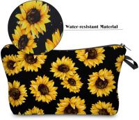 Bolsa de maquillaje Girasoles Viaje Pequeño Organizador Cosmético Portátil para Mujeres Niñas Cremallera Impermeable Embrague Neceser Bolsa de Almacenamiento - details 3