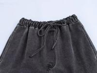 Cazadora vaquera corta + vaqueros de pernera ancha con pliegues drapeados, traje, blazer, casual Cuello con solapas, top de manga larga, pantalones sueltos - details 11