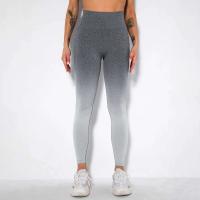 Malla de color degradado sin costuras para mujer, pantalones para correr Fiess con sandalia para realzar la cadera, pantalones de yoga de secado rápido - details 24