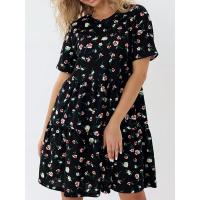 Nuevo vestido casual estampado de moda con cuello redondo y manga corta - details 1