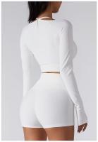 ALO yoga ropa ciclismo correr traje de fitness cintura alta elevación de caderas deporte adelgazar mujer manga larga tops pantalones cortos - details 2