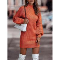 Vestido de punto para mujer, mini vestidos de fiesta, color sólido, cuello alto, estético, elegante y bonito, Kpop - details 9