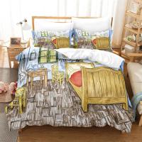 Juego de Cubierta de Edredón y Sábanas con Pintura Moderna Clásica de Van Gogh Noche Estrellada Tamaño Queen Decorativo 3 Piezas - details 18
