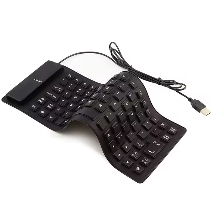 Teclado plegable de silicona de 85 teclas para PC, Notebook, tableta, portátil, Flexible, con cable, Mini USB, resistente al agua - 1