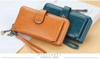 Billeteras largas de piel sintética para mujer, Cartera de marca de alta calidad, monedero clásico con cremallera, a la moda, n - details 9