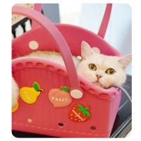 Bolsa de transporte para perros de EVA transpirable, bolsa de transporte para mascotas de viaje de mano de gran capacidad con diseño de cabeza con orificio, bolsa de mano portátil para gatos para mujer - details 3