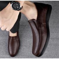 Zapatos de hombre hechos a mano, zapatos de cuero de negocios, mocasines con suela de goma, zapatos informales sin cordones para hombre, zapatos de trabajo y oficina, zapatos de vestir planos negros - details 11