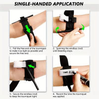 3-Pack Quick Release Tourniquet - Portable Outdoor First Aid Bandage with Metal Lever for Hunting and Fishing - details 6