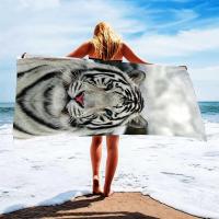 Toalla de piscina de secado rápido, ligera, absorbente, de microfibra con estampado de leopardo, tigres de playa, perfecta para hombres y mujeres - details 8