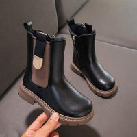 Botas de goma antideslizantes para niñas, botines clásicos de piel cálida, con cremallera, estilo Chelsea, a la moda, para Otoño e Invierno - details 7