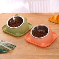 Cuenco de acero inoxidable para gatos con almohadilla antideslizante, alimentador antiderrames para gatos, cuencos dispensadores de comida para mascotas dobles antivuelco, perros y gatos - details 1
