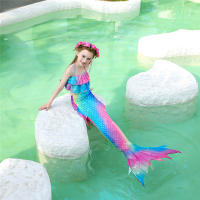 Disfraz de sirena para niños y niñas, traje de baño de fantasía, Bikini de playa sin Monofin - details 10