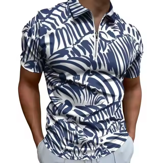 Polos de manga corta para hombre 2025, ropa de moda con elementos populares, ropa estampada a color - 1