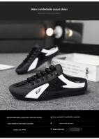 Zapatos planos de conducción de fondo suave de moda para hombre, zapatos casuales de primavera y verano con diseño de gorro, estilo de caminata de medio arrastre, sin cordones - details 3