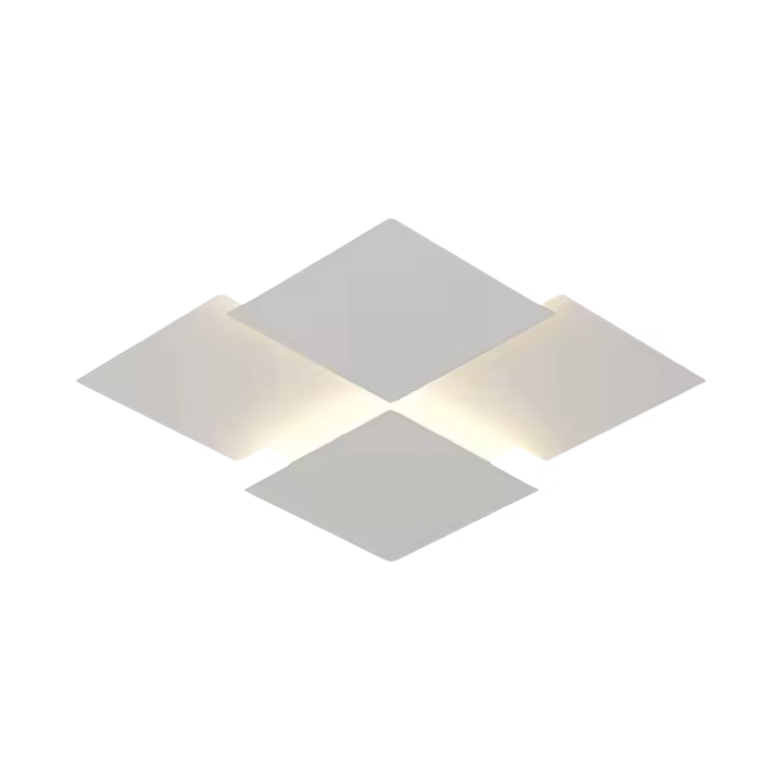LEFAN-Luz LED de techo minimalista para sala de estar, lámpara principal de 50CM con rejilla blanca para dormitorio, moderna y minimalista - 1