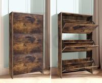 Mueble zapatero de 12 pares - Estantería de gran capacidad para vestíbulo o pasillo - (ancho) 60 x (profundidad) 24 x (alto) 80 cm - Madera clara blanca - details 141