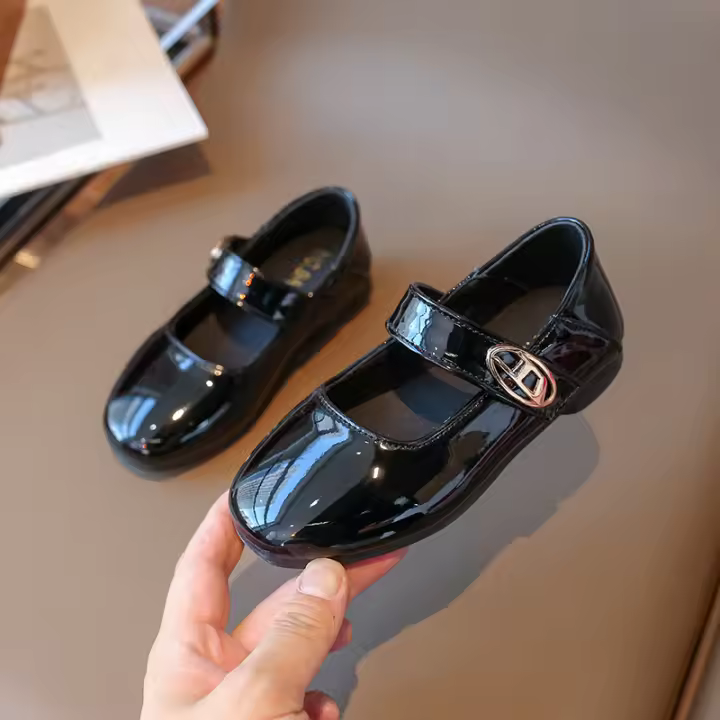 Nuevos zapatos de princesa extranjera de moda para niña pequeña,zapatos individuales de suela blanda para niños medianos mayores - 1