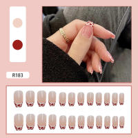 Juego de uñas postizas reutilizables de bailarina larga con estampado de leopardo rosa, 24 Uds. - details 4