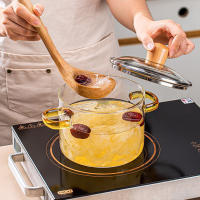 Cacerola de cocina transparente con tapa, olla de vidrio mejorada más gruesa y pesada para usar en llamas abiertas y estufas de Gas - details 7