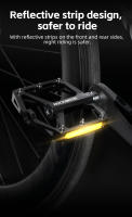 ROCKBROS-par de pedales reflectantes para bicicleta, accesorio de aleación de aluminio, antideslizantes, para montaña y carretera - details 8
