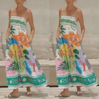 Hermoso y elegante vestido de playa para mujer, ribete con estampado de correas, moda de verano, novedad 2024 - details 5